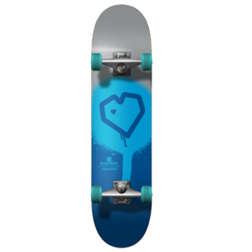 Blueprint Complete - Spray Heart Silver/Blue 7.75" | Underground Skate Shop