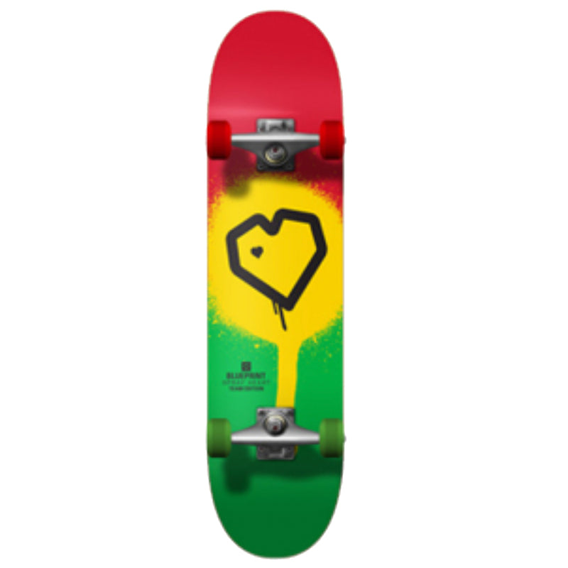 Blueprint Complete - Spray Heart Rasta 8" | Underground Skate Shop
