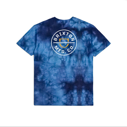 Brixton Crest T-Shirt - Navy/Sky Cloud Wash | Underground Skate Shop