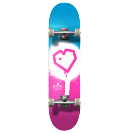 Blueprint Complete - Spray Heart Pink/Blue 7.25" | Underground Skate Shop