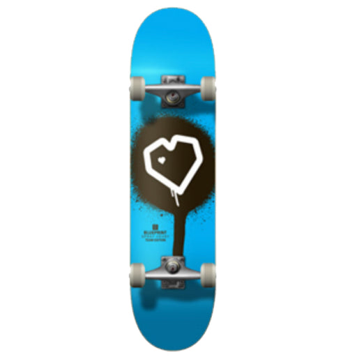 Blueprint Complete - Spray Heart Silver/Blue 7" | Underground Skate Shop